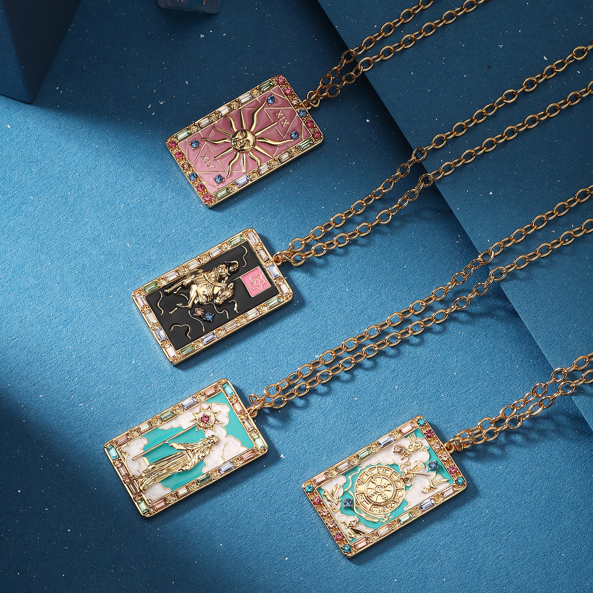 Juniper - Wheel of Fortune Tarot Card Necklace