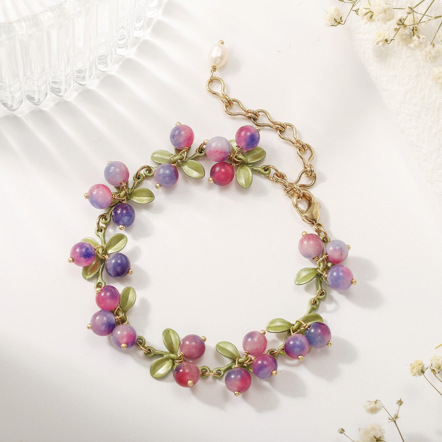Talia - Purple Berry Charm Bracelet
