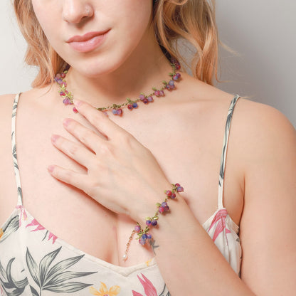Talia - Purple Berry Charm Bracelet