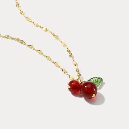 Vera - Cranberry Pendant Necklace