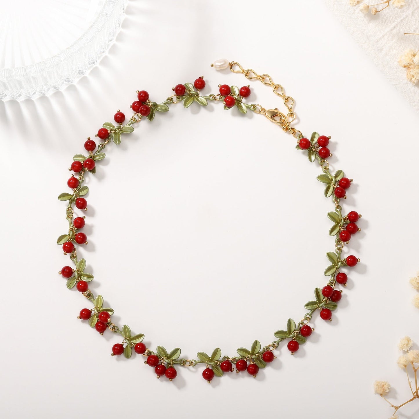 Neve - Cranberry Chain Necklace