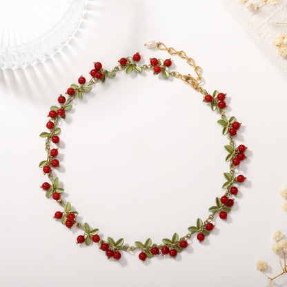 Neve - Cranberry Chain Necklace