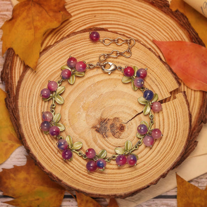 Talia - Purple Berry Charm Bracelet