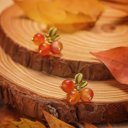 Octavia - Berry Stud Earrings