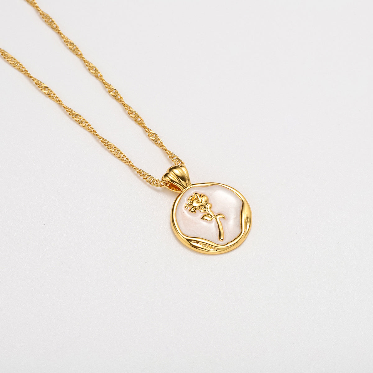 Iris - Rose Pendant Necklace