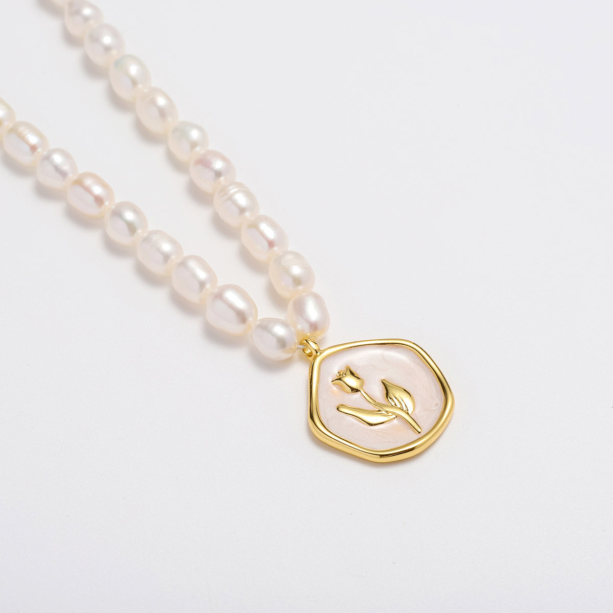 Iris - Rose Pendant Necklace