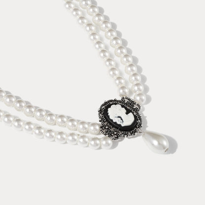 Davina - Dark Rose Beads Choker