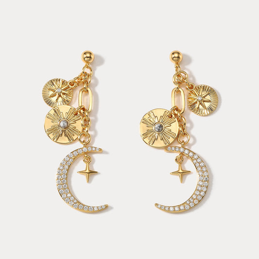 Maren - Delicate Moon and Star Earrings