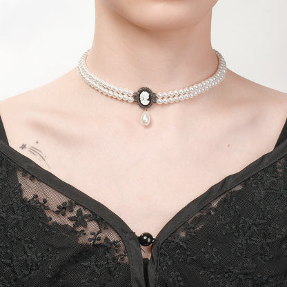 Davina - Dark Rose Beads Choker