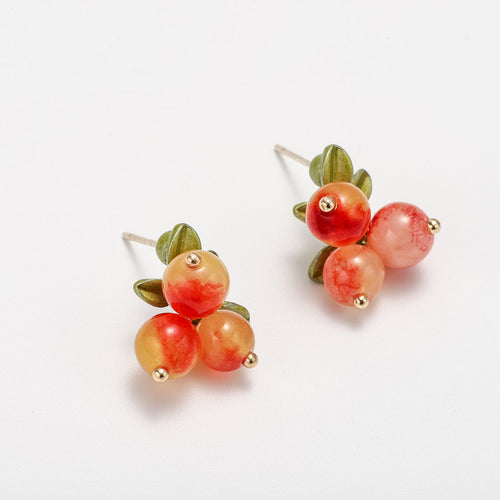 Octavia - Berry Stud Earrings