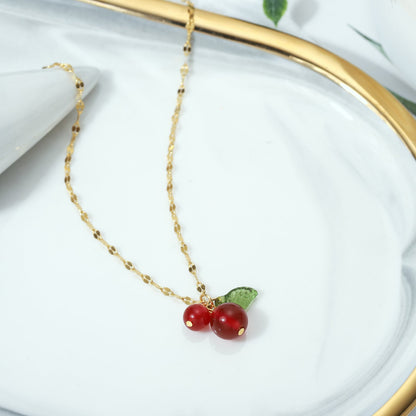 Vera - Cranberry Pendant Necklace