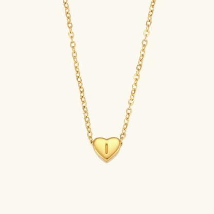 Juliette - Heart Initial Gold Necklace
