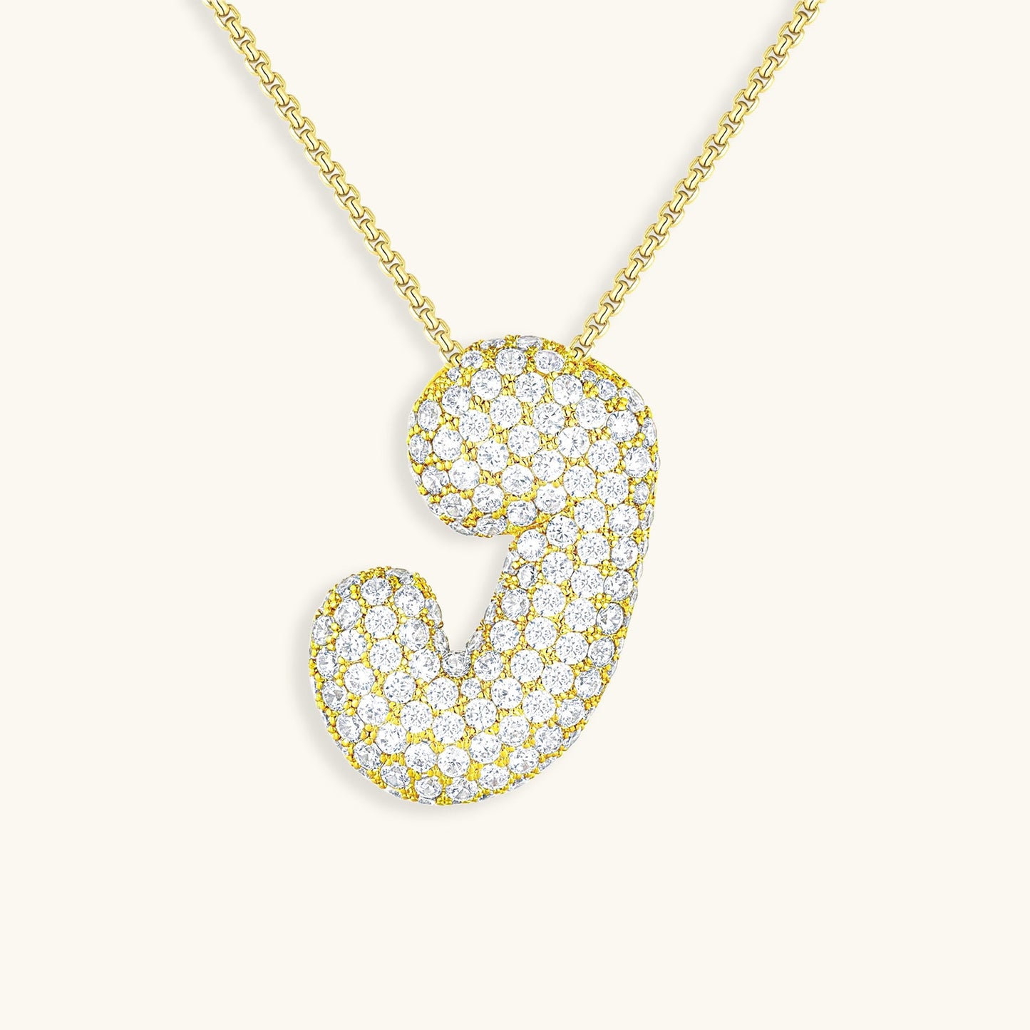 Esme - Bubble Initial Diamond Necklace