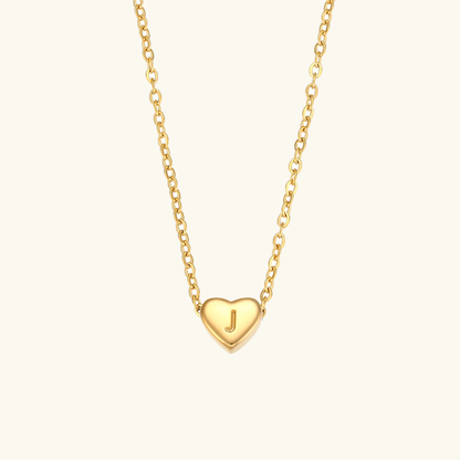 Juliette - Heart Initial Gold Necklace