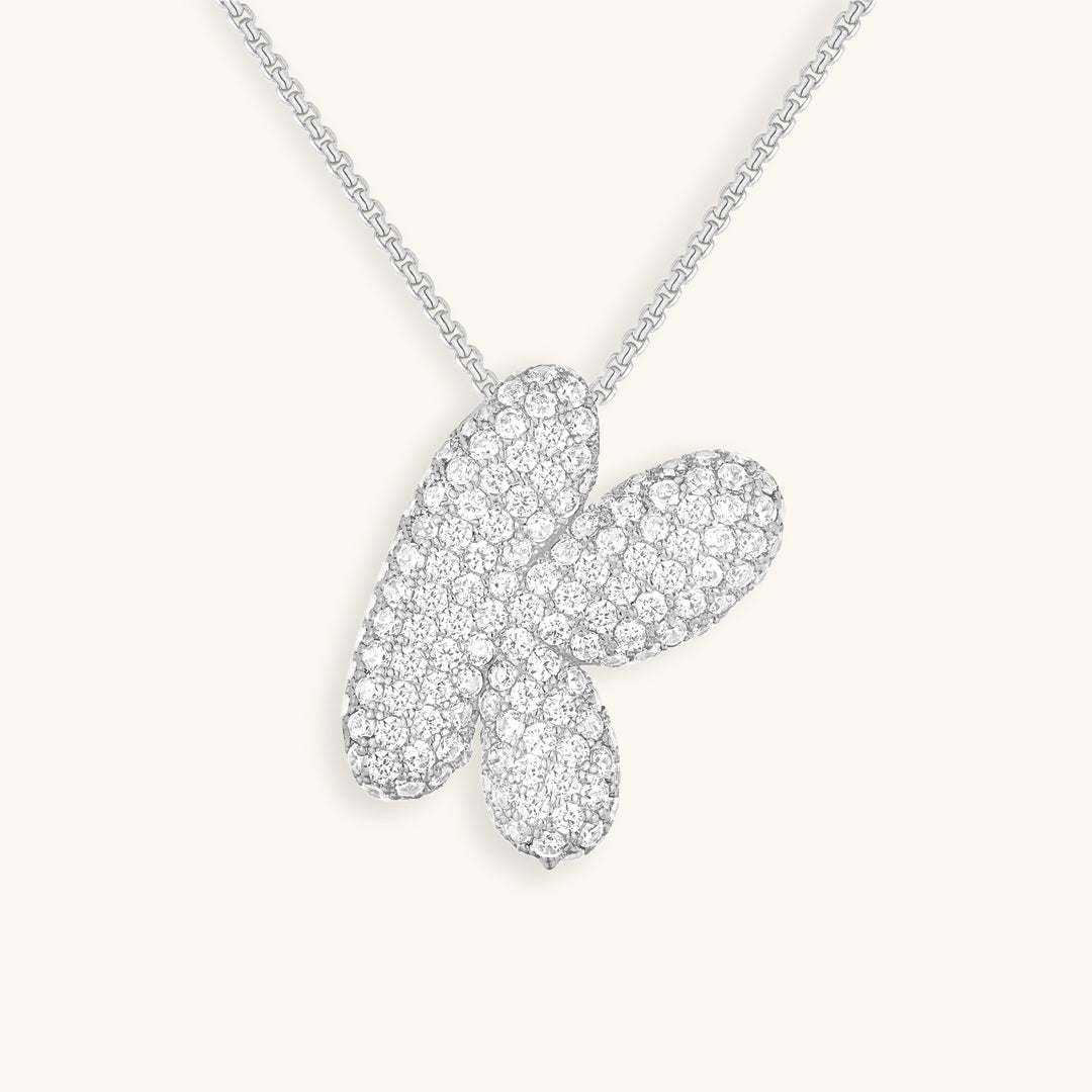 Esme - Bubble Initial Diamond Necklace