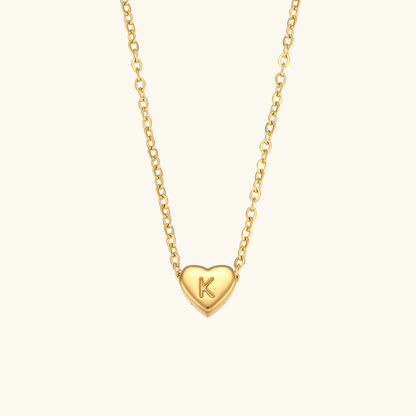 Juliette - Heart Initial Gold Necklace