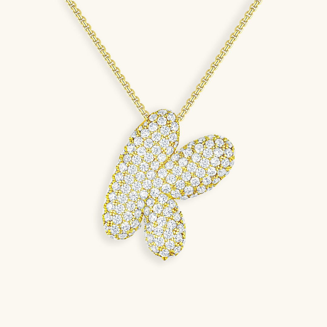 Esme - Bubble Initial Diamond Necklace
