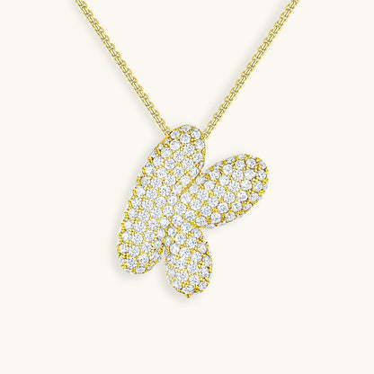 Esme - Bubble Initial Diamond Necklace