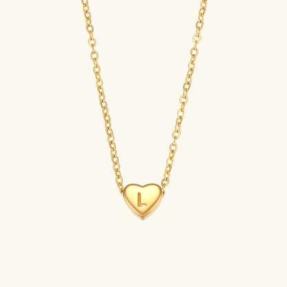 Juliette - Heart Initial Gold Necklace