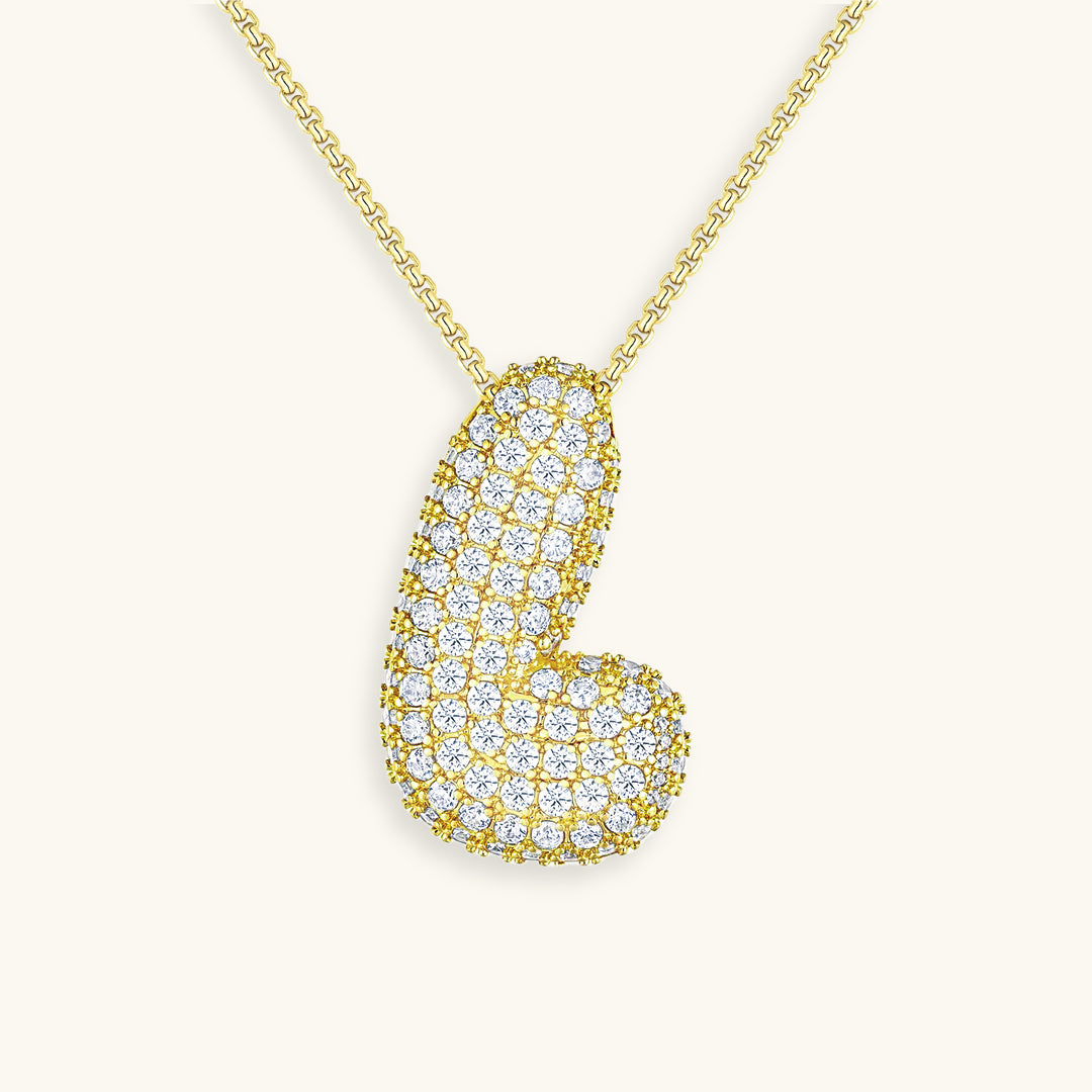 Esme - Bubble Initial Diamond Necklace