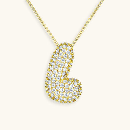 Esme - Bubble Initial Diamond Necklace