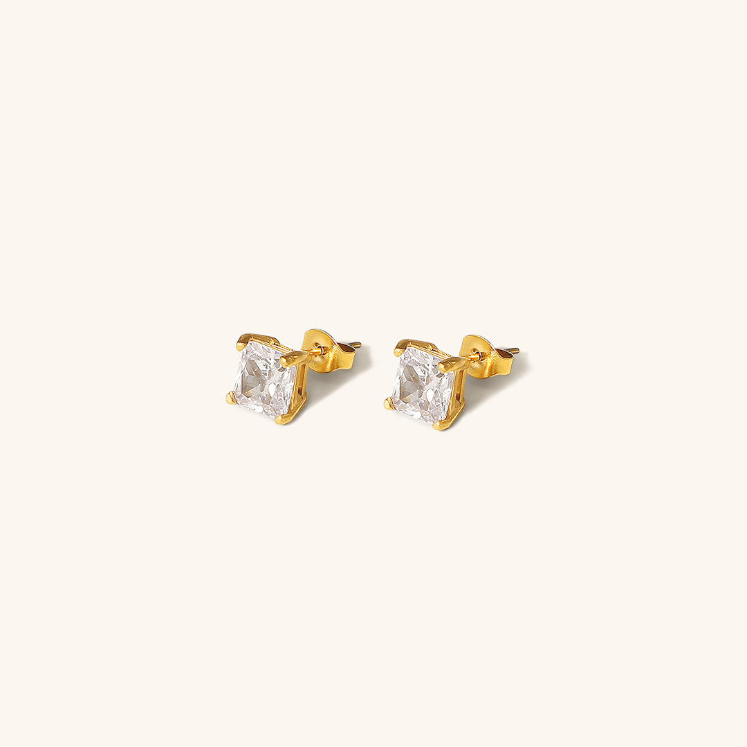 Jocelyn - Solitaire Gold Earrings