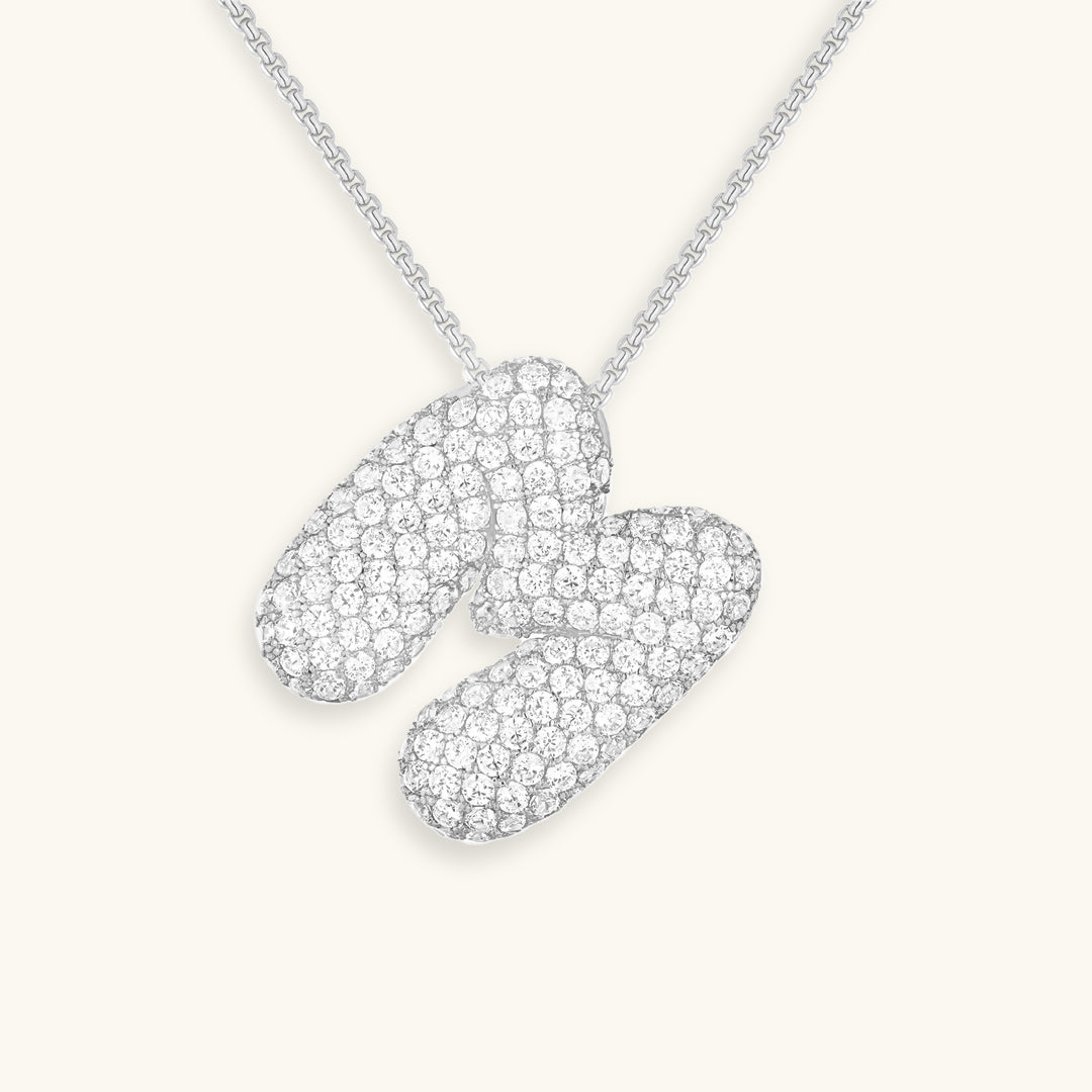 Esme - Bubble Initial Diamond Necklace