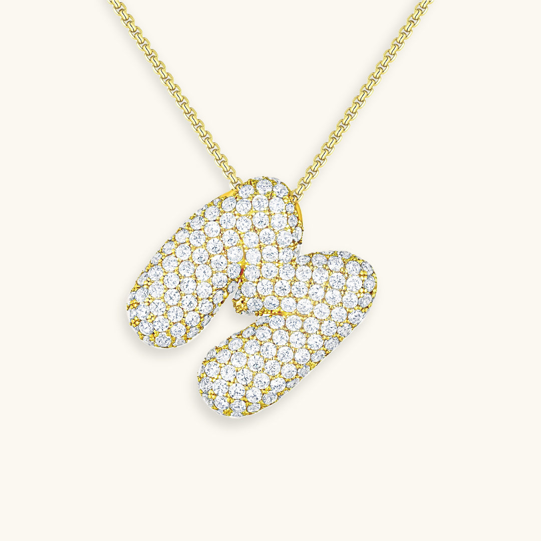 Esme - Bubble Initial Diamond Necklace