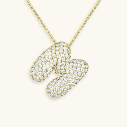 Esme - Bubble Initial Diamond Necklace