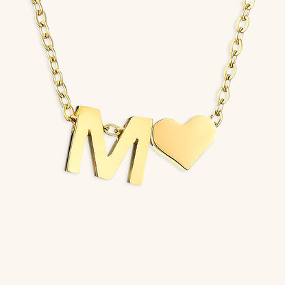 Mallory - Love Initial Letter Necklace