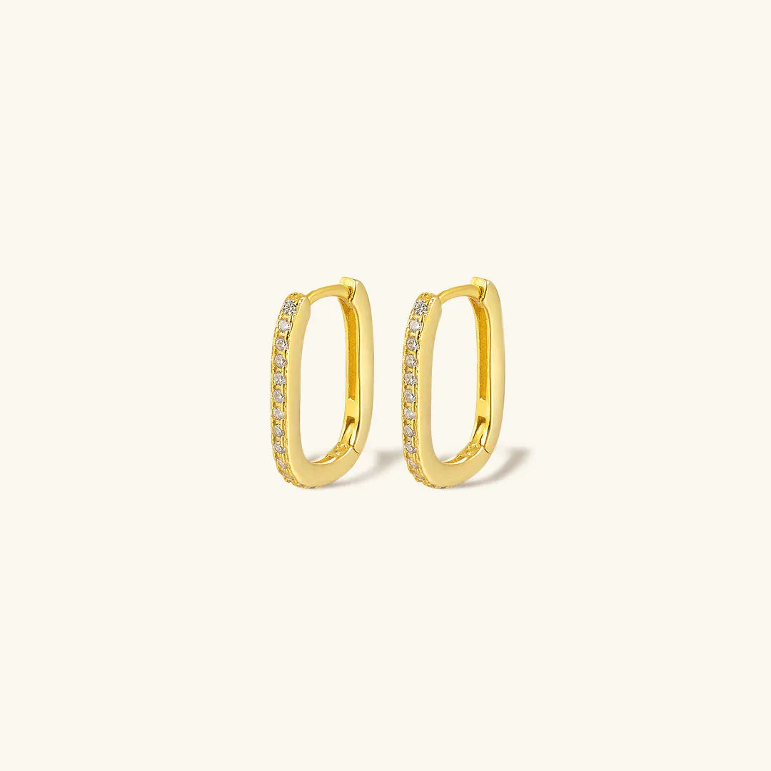 Sandra - Oval Hoop Earrings