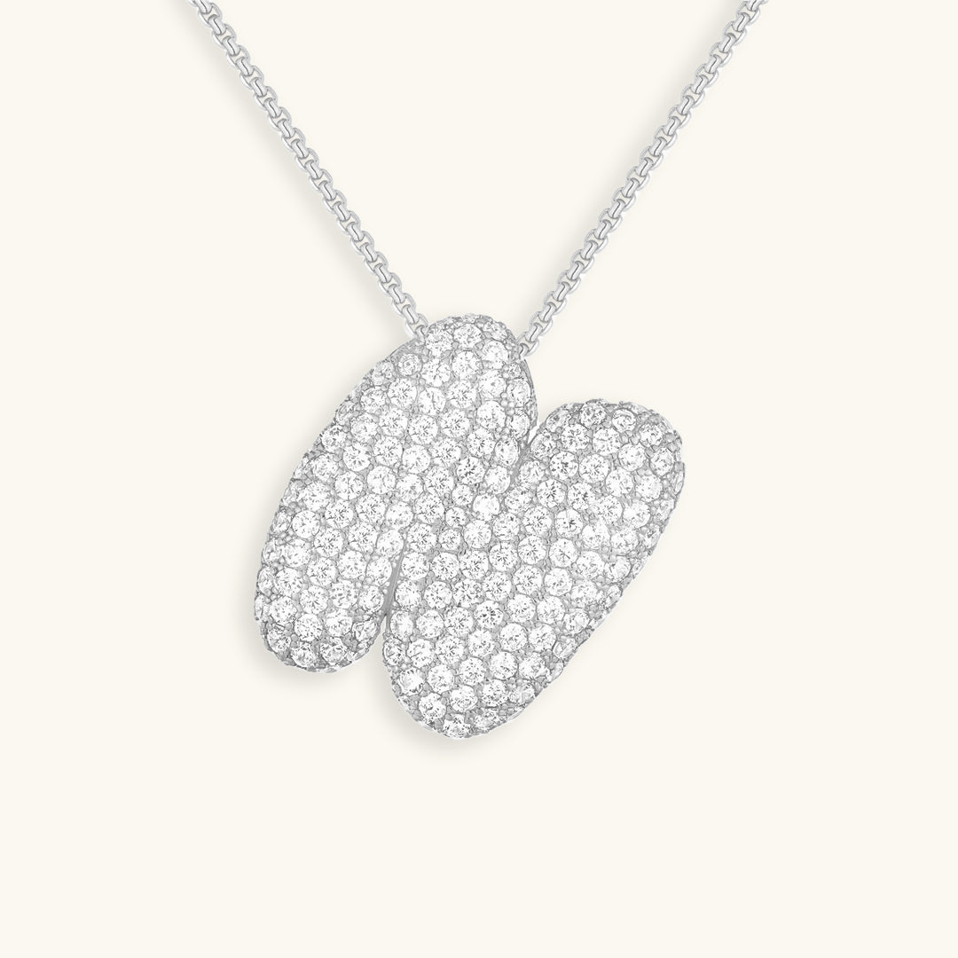 Esme - Bubble Initial Diamond Necklace