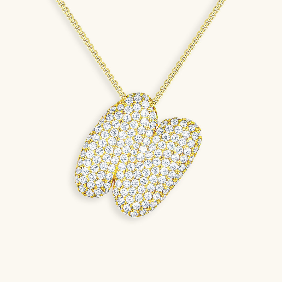 Esme - Bubble Initial Diamond Necklace