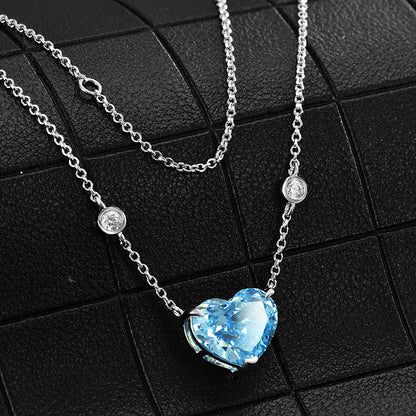 Catalina - Heart Zircon Sterling Silver Necklace