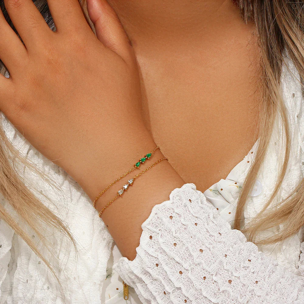 Harriet - Diamond Emerald Bracelet