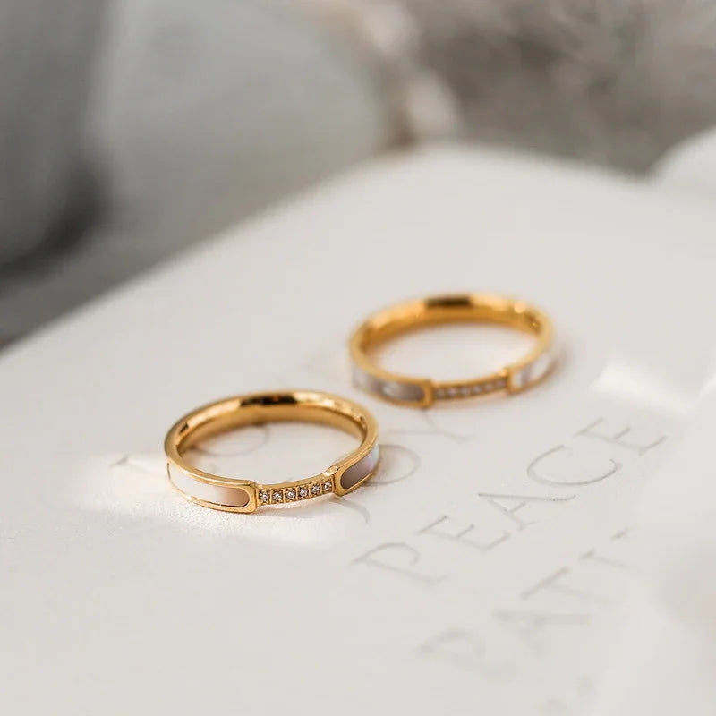 Eden - Diamond Simulant Gold Ring