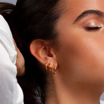 Bea - Classic Round Hoop Earrings
