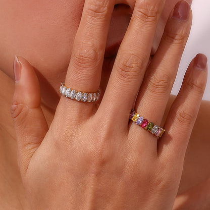 Eliza - Diamond Simulant Gold Ring