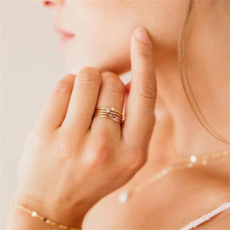 Briony - Birthstone Stacker Ring