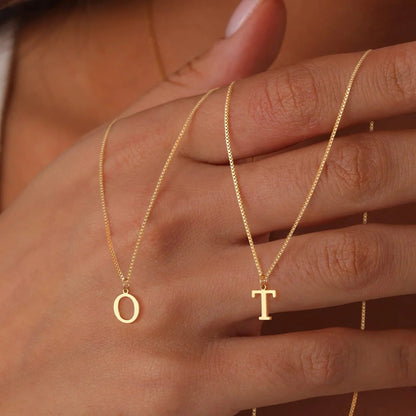 Karina - Letter Initial Gold Necklace