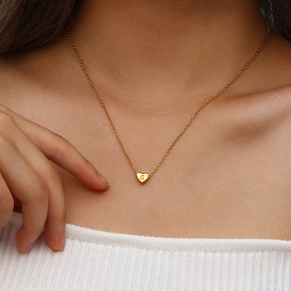Juliette - Heart Initial Gold Necklace