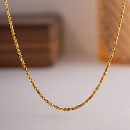 Riley - Rope Chain Gold Necklace
