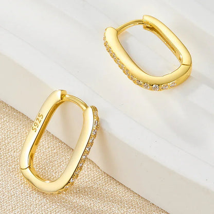 Sandra - Oval Hoop Earrings