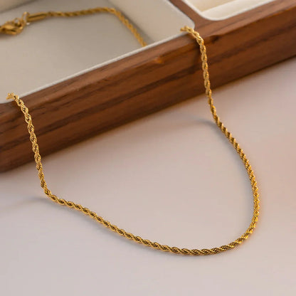 Riley - Rope Chain Gold Necklace