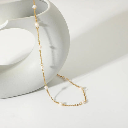 Pauline - Gold Pearl Necklace