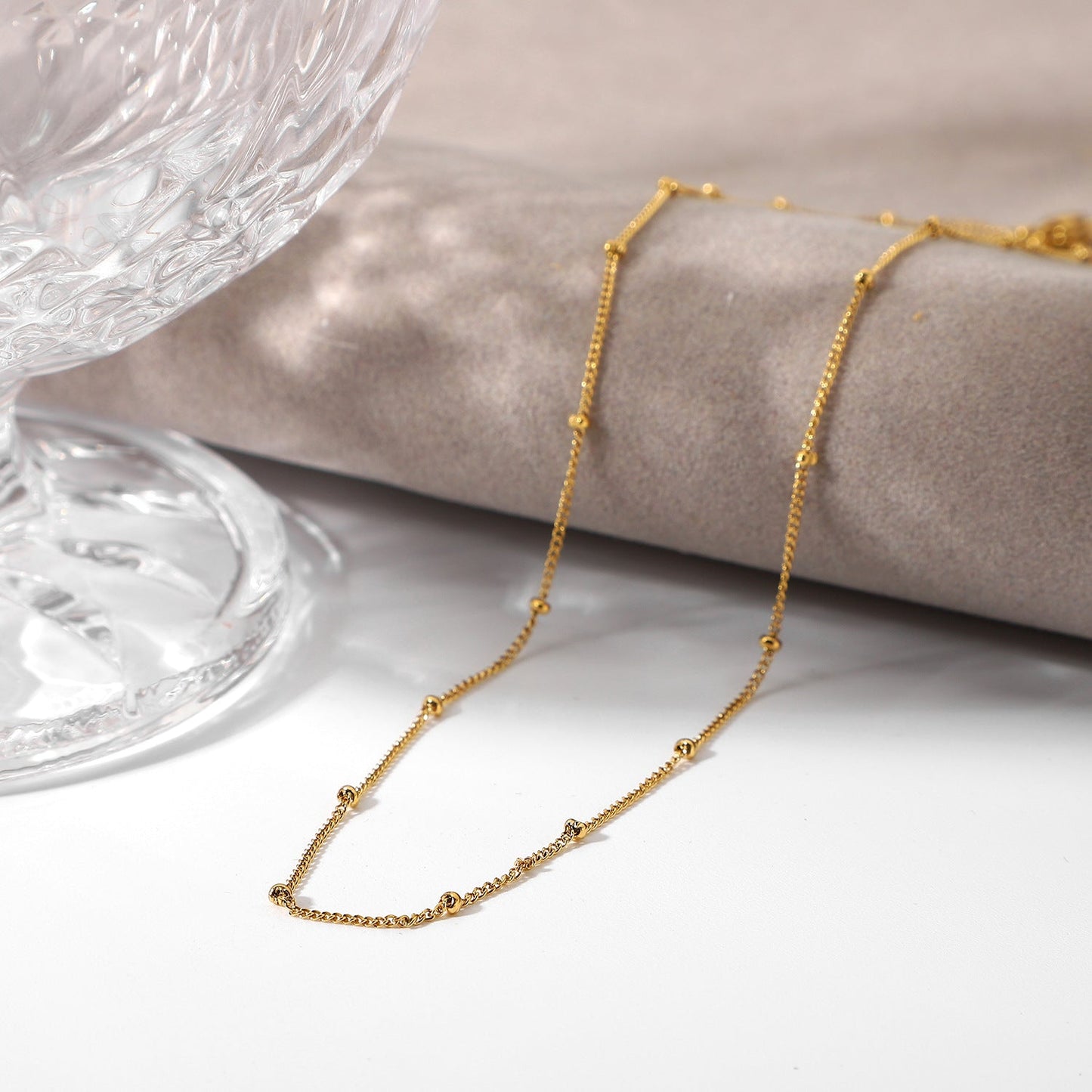 Ella - Gold Bead Chain Necklace