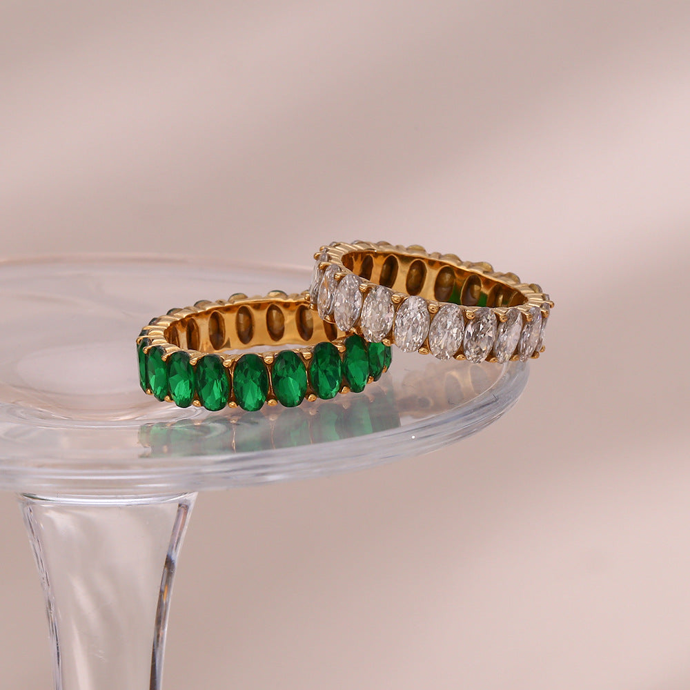 Eliza - Diamond Simulant Gold Ring