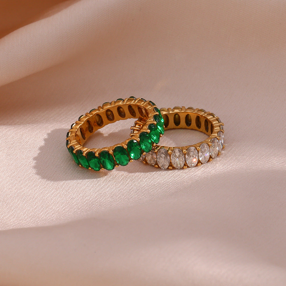 Eliza - Diamond Simulant Gold Ring