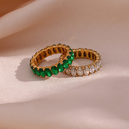 Eliza - Diamond Simulant Gold Ring