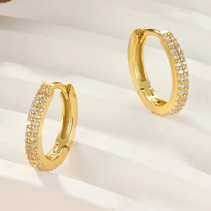 Gloria - Paved Hoop Earrings